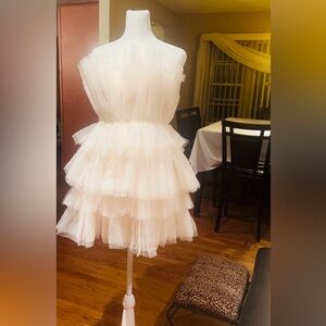 Lila Wedding Dress Bridal Gown Beaded Lace Bodice small Size Custom made